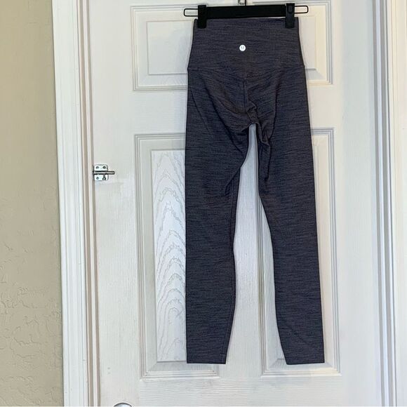 Lululemon Align Pant II 25" Mini Heathered Herringbone Heathered Black White - Picture 2 of 8